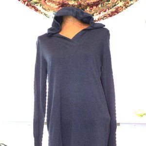 NWT NIC + ZOE Blue Hooded Pullover Hoodie M 10 12